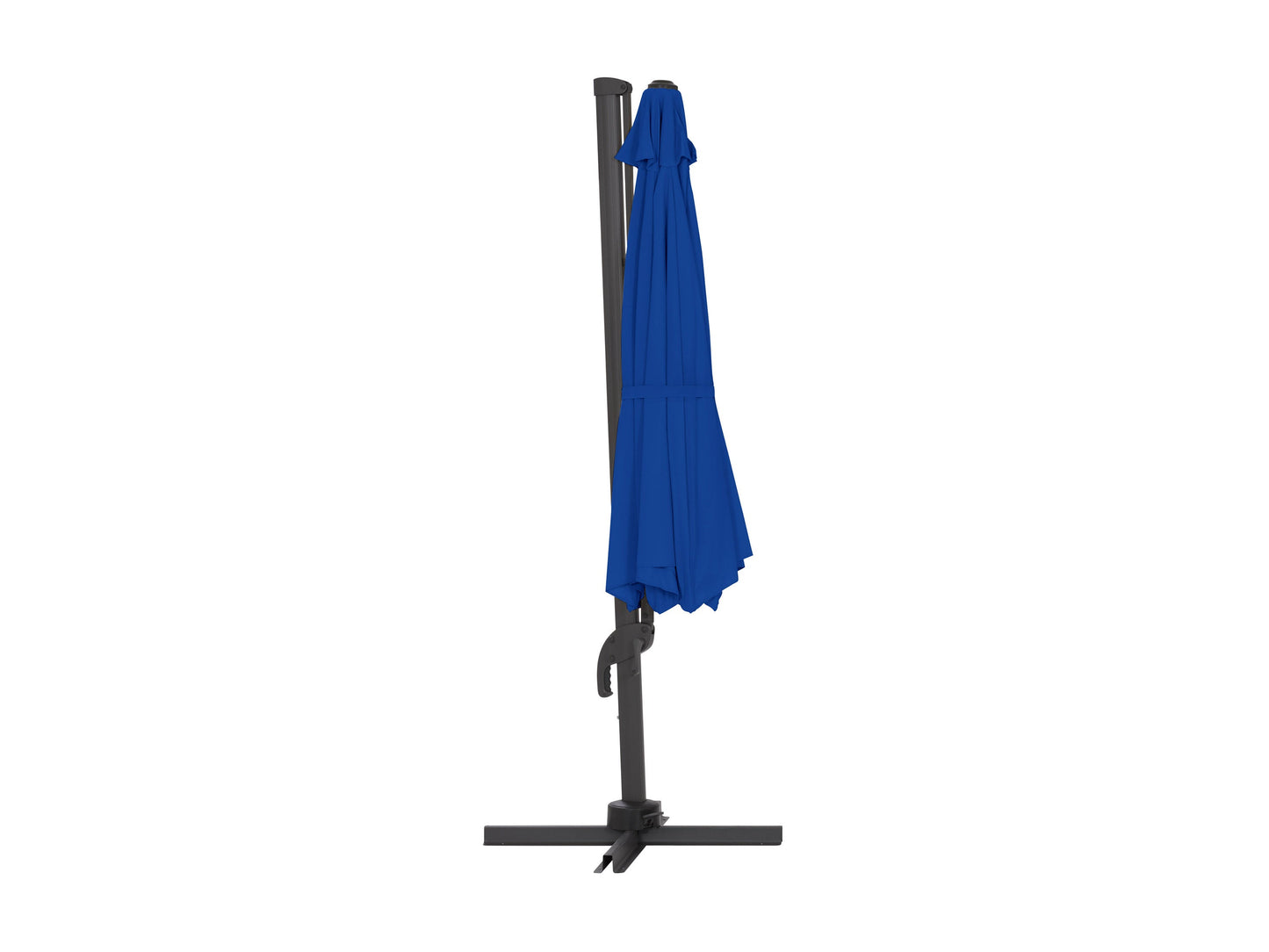 Alt Tag: Cobalt blue 11.5ft deluxe offset patio umbrella with sturdy metal frame, adjustable tilt, and UV-resistant fabric for outdoor shade.