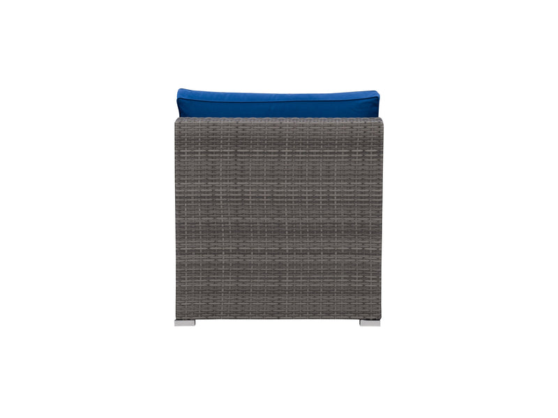 blended grey and oxford blue Wicker Patio Chair Parksville Collection product image by CorLiving