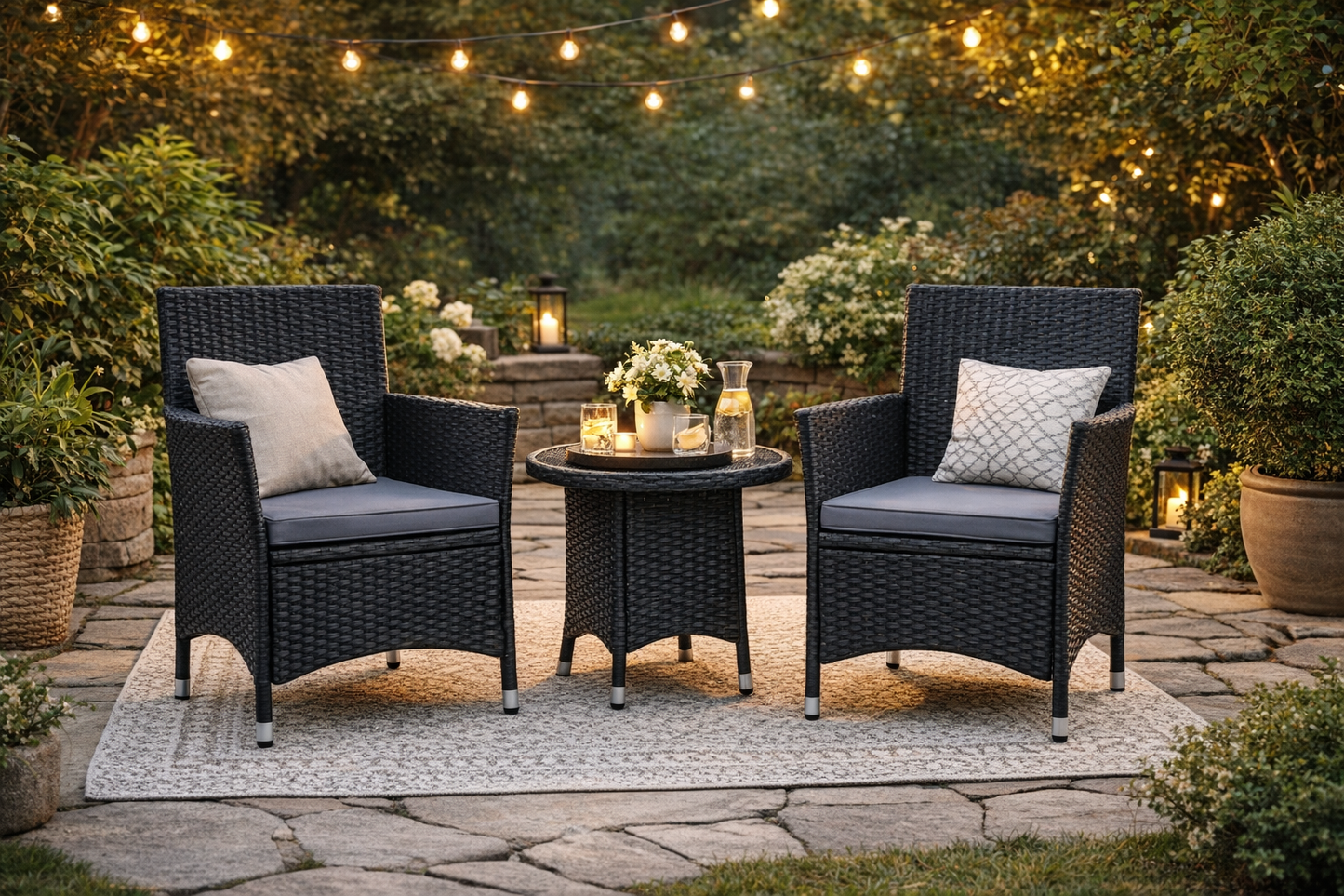 Wicker Armchair, Set of 2 - FINAL SALE ITEM