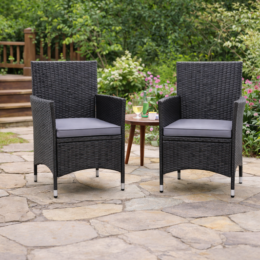 Wicker Armchair, Set of 2 - FINAL SALE ITEM