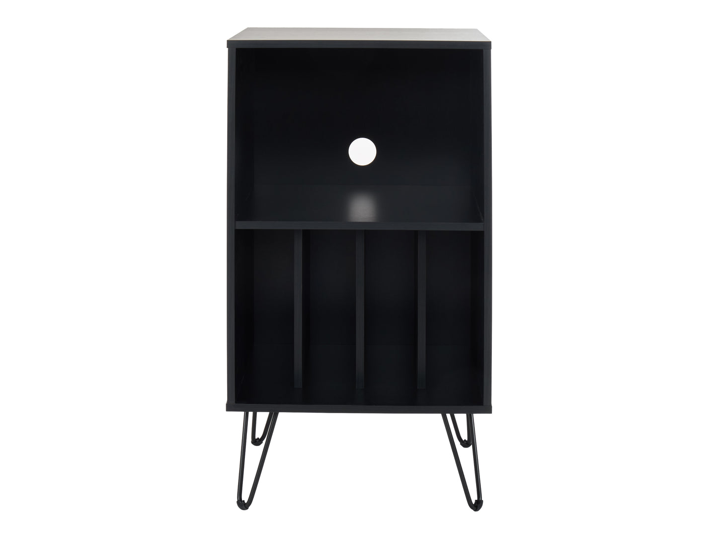 Black Open Shelved Turntable Stand