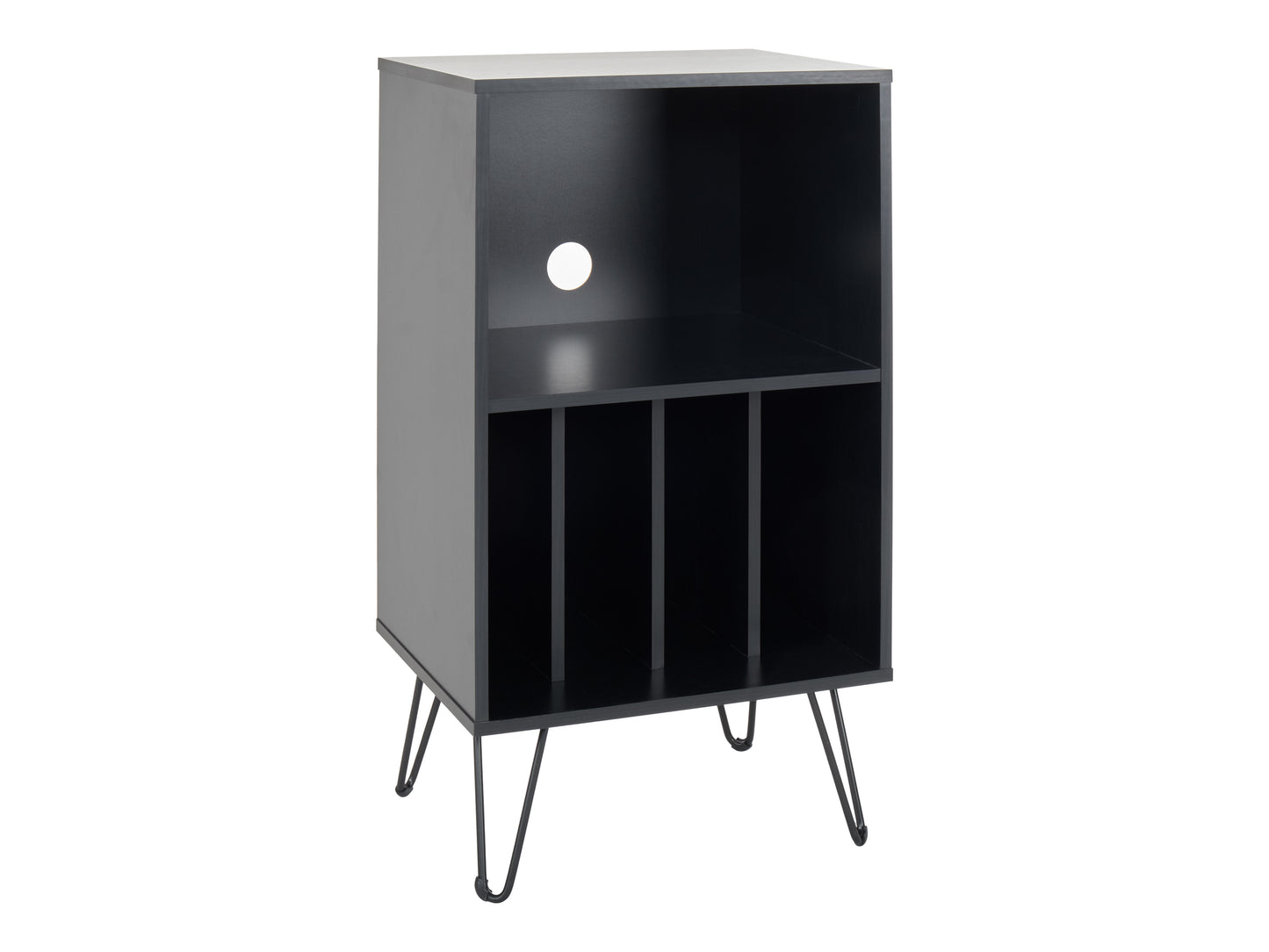 Black Open Shelved Turntable Stand