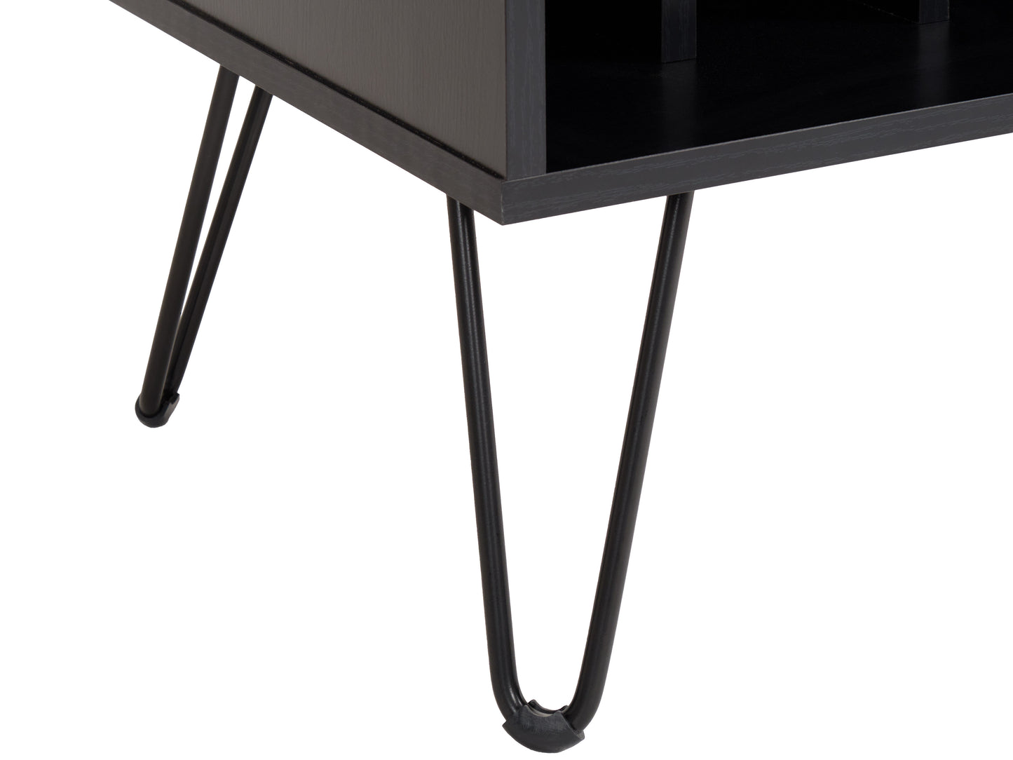 Black Large Open Shelved Turntable Stand