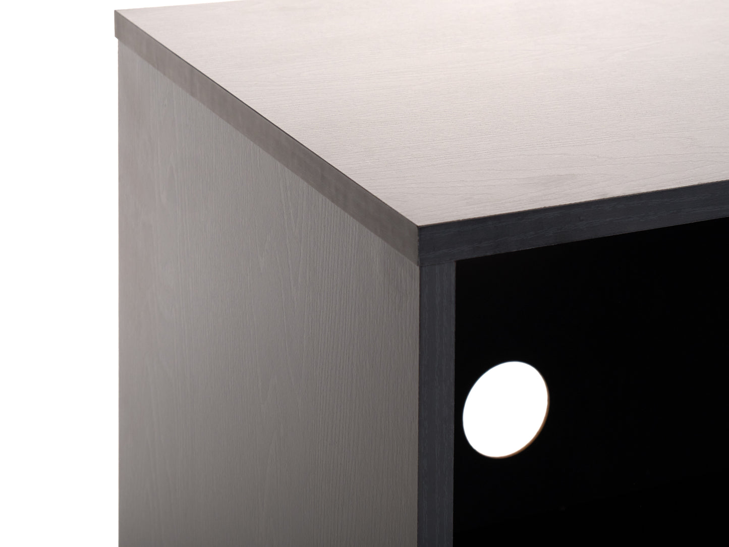 Black Large Open Shelved Turntable Stand