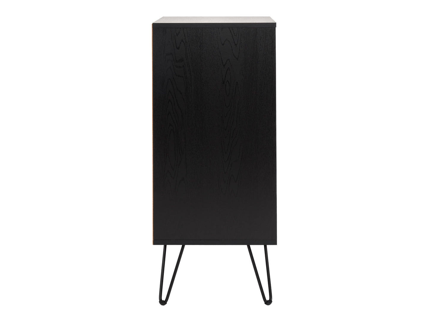 Black Large Open Shelved Turntable Stand