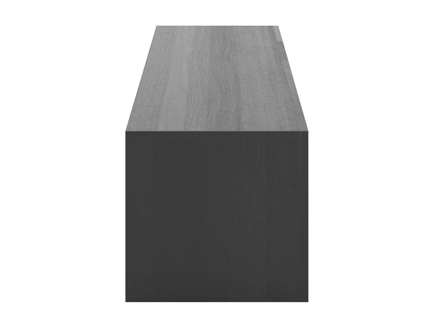 Black TV stand for TVs up to 85 inches, featuring sleek black finish, sturdy metal frame, tempered glass shelves, and cable management system. Ideal for modern living rooms and home theaters.
