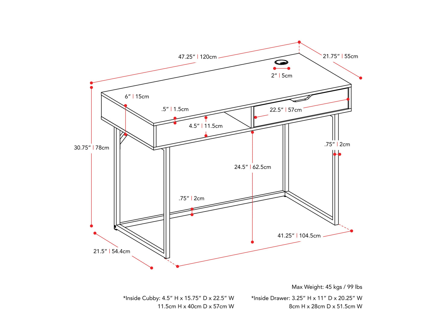 Sleek modern computer desk in grey with a smooth laminate surface, sturdy metal frame, and built-in cable management, ideal for home offices or workspaces.
