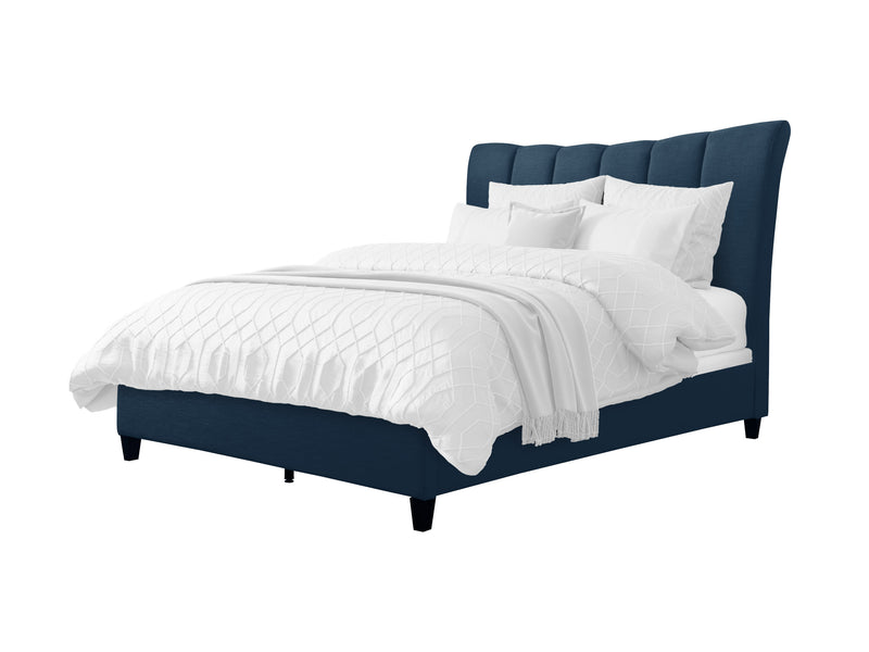 navy blue Channel Tufted King Bed Rosewell Collection product image by CorLiving