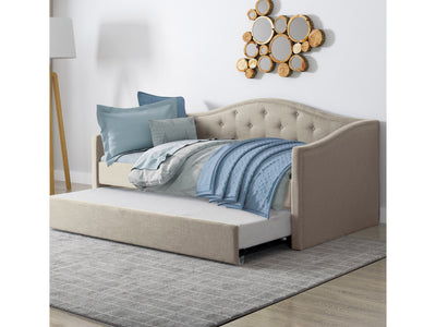 beige Twin Daybed with Trundle Amara Collection lifestyle scene by CorLiving#color_beige
