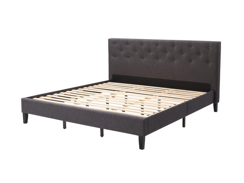 dark grey Button Tufted King Bed Nova Ridge Collection product image by CorLiving