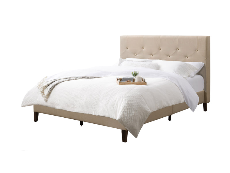 cream Button Tufted Double / Full Bed Nova Ridge Collection product image by CorLiving