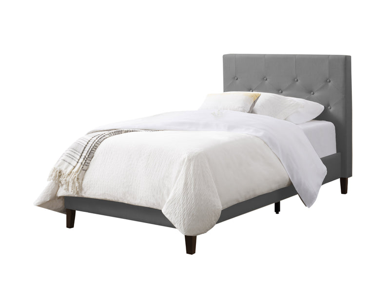 light grey Button Tufted Twin / Single Bed Nova Ridge Collection product image by CorLiving
