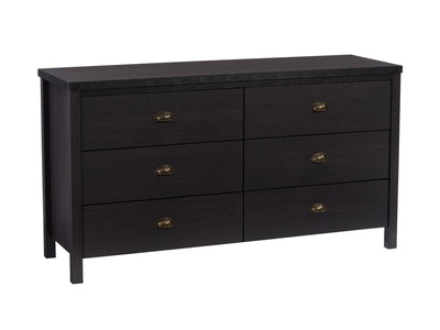 black 6 Drawer Dresser Boston Collection product image by CorLiving#color_black