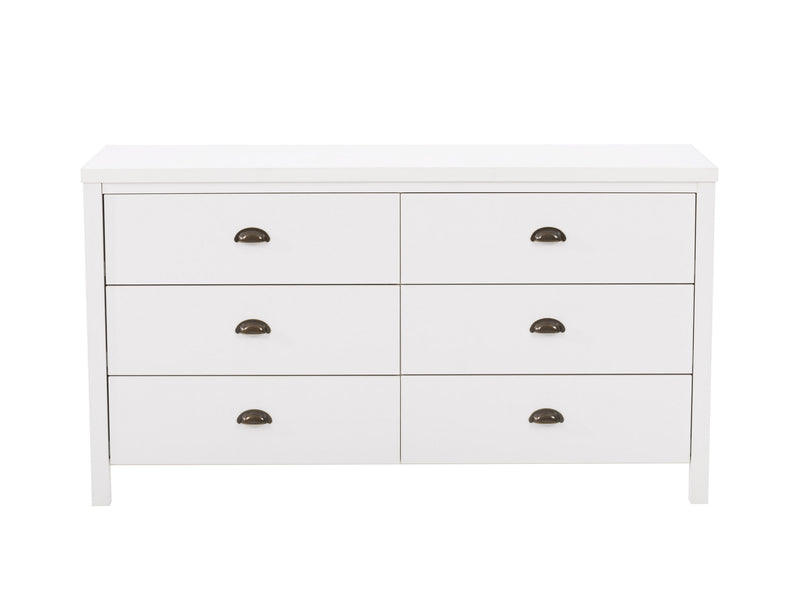 white 6 Drawer Dresser Boston Collection product image by CorLiving