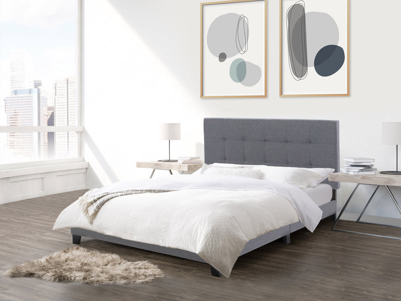 grey Queen Panel Bed Ellery Collection lifestyle scene by CorLiving
