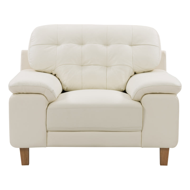 white Leather Armchair Burnaby Collection product image by CorLiving