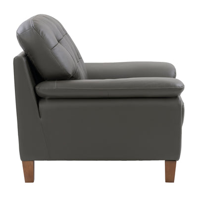 medium grey leather Leather Armchair Burnaby Collection product image by CorLiving#color_medium-grey-leather
