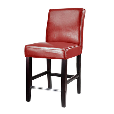 red Wooden Bar Stool Counter Height Ira Collection product image by CorLiving#color_red