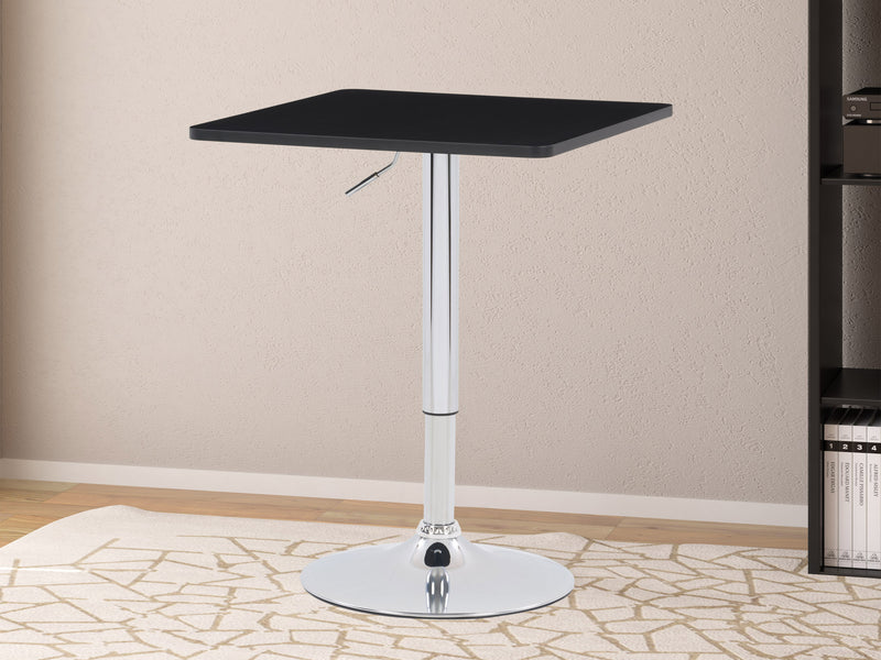 black Adjustable Height Square Bar Table Maya Collection lifestyle scene by CorLiving