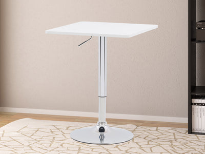 white Adjustable Height Square Bar Table Maya Collection lifestyle scene by CorLiving#color_white
