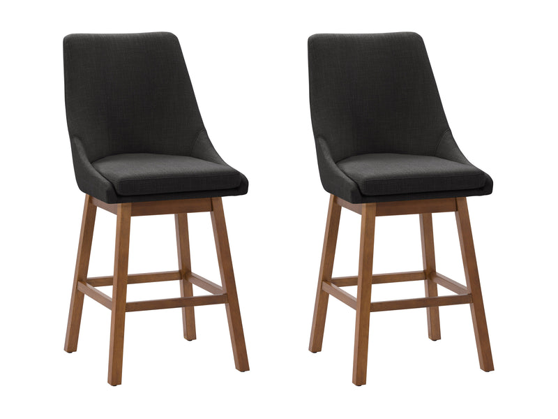 dark grey and brown High Back Bar Stools Set of 2 Luca Collection product image by CorLiving
