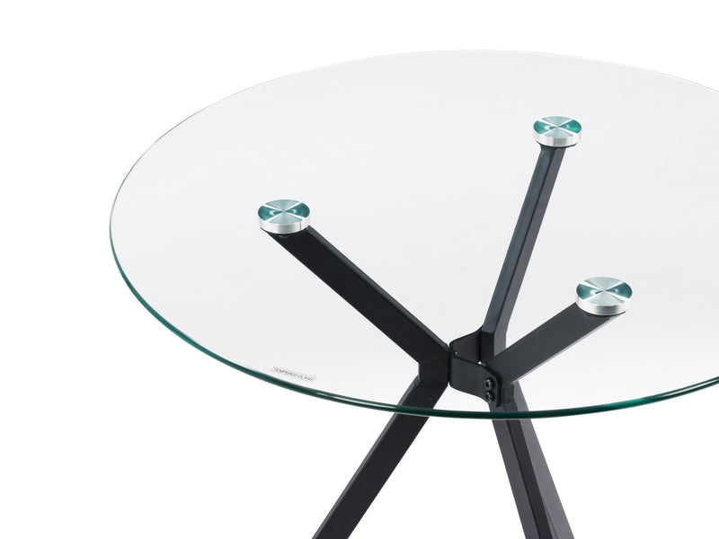 black 5pc Glass Dining Table Set Eliana Collection detail image by CorLiving