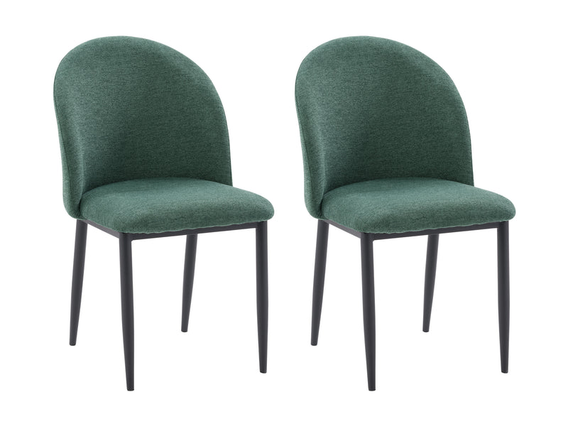 dark green Curved Dining Chairs, Set of 2 Nyla Collection product image by CorLiving
