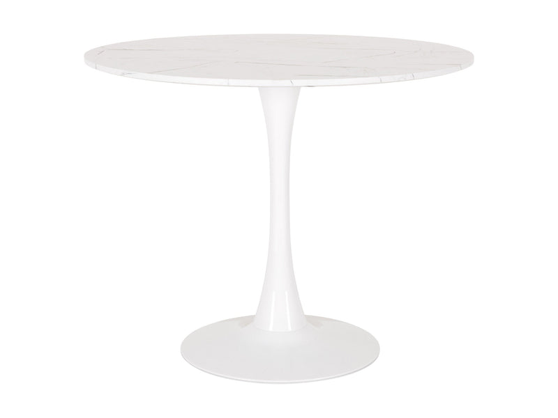 white Round Marbled Bistro Table 35" Cole Collection product image by CorLiving