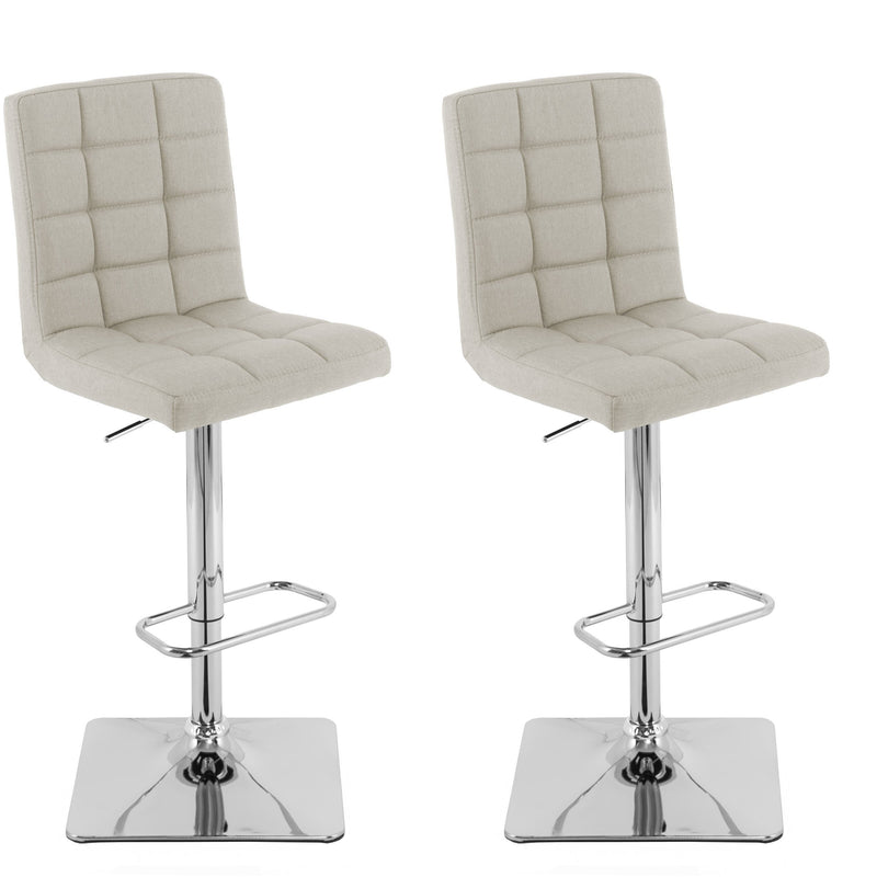cream High Back Bar Stools Set of 2 Quinn Collection product image by CorLiving