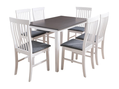 Grey and White Dining Set, 7pc Michigan Collection product image by CorLiving#color_michigan-grey-and-white