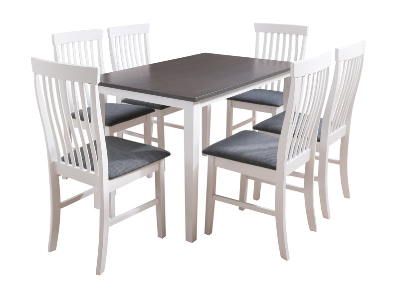 Grey and White Dining Set, 7pc Michigan Collection product image by CorLiving