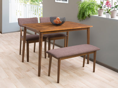 walnut 4pc Dining Set Branson Collection lifestyle scene by CorLiving#color_branson-walnut-and-tweed