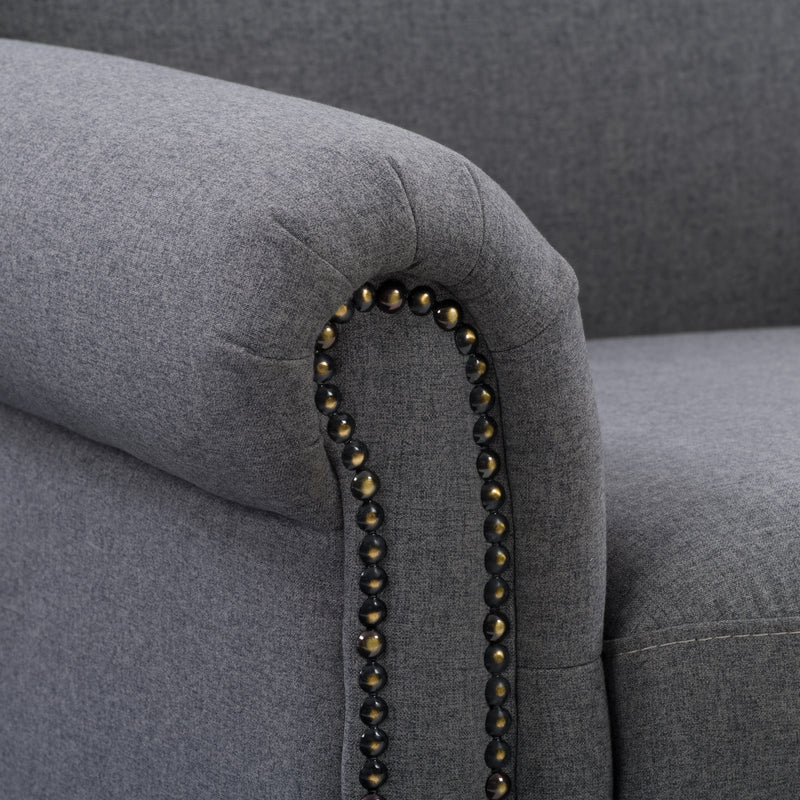 medium grey fabric Grey Armchair Zoe Collection detail image by CorLiving
