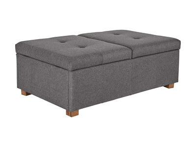 silver brown Double Storage Ottoman Bench Yves Collection product image by CorLiving#color_yves-silver-brown
