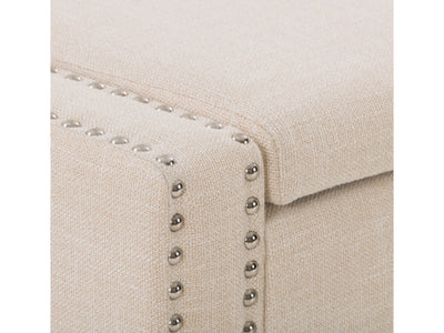 beige End of Bed Storage Bench Luna Collection detail image by CorLiving#color_luna-beige