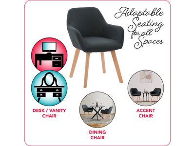 dark grey Dining Chairs, Set of 2 Aaliyah Collection infographic by CorLiving#color_dark-grey
