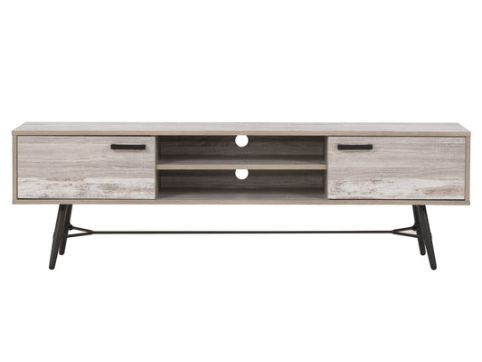 distressed light grey white duotone Mid Century Modern TV Stand for TVs up to 85" Aurora Collection product image by CorLiving#color_distressed-light-grey-white-duotone