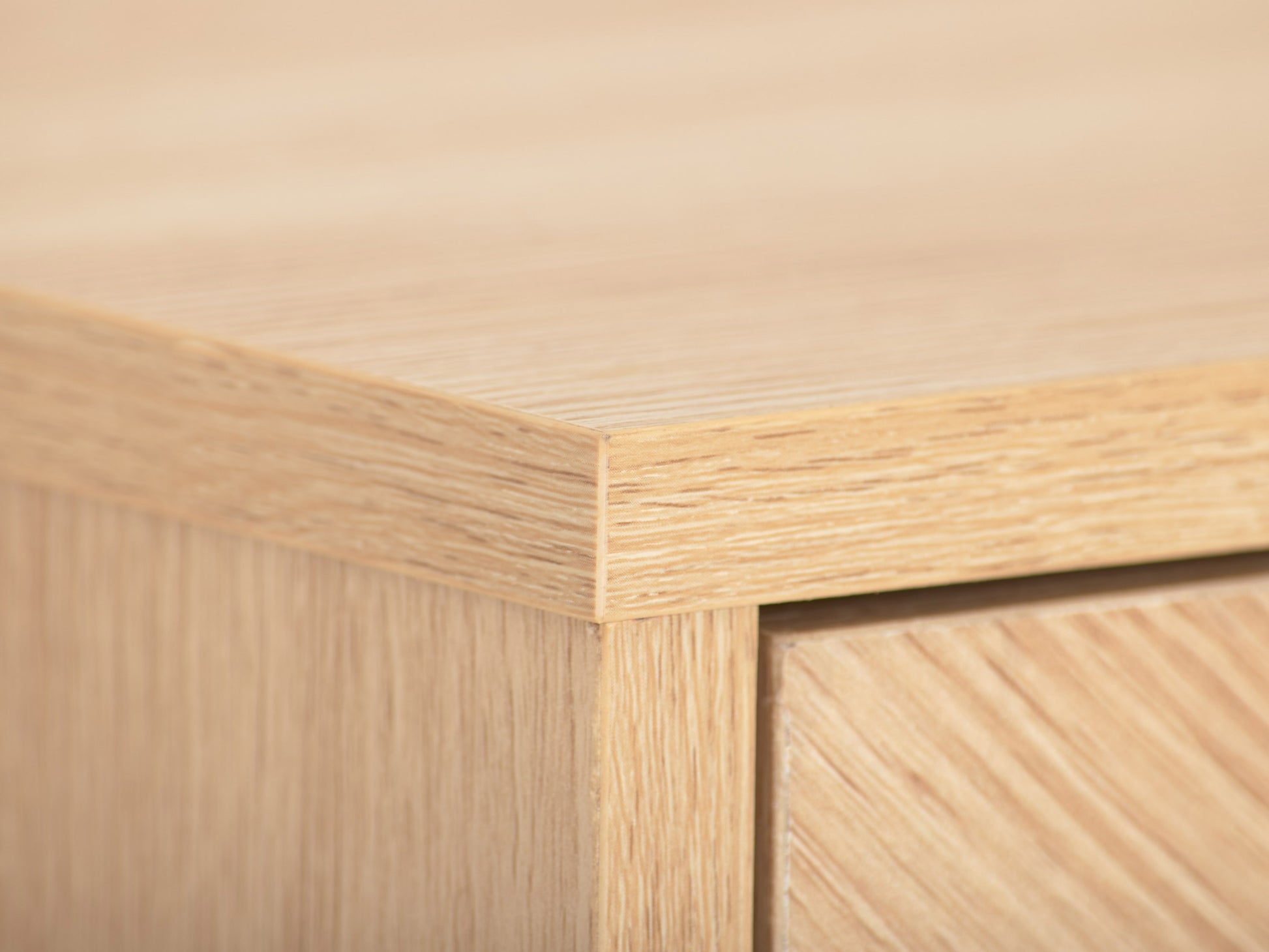 Modern sideboard buffet with walnut finish, featuring sleek black metal legs, three spacious drawers, and a smooth, minimalist design perfect for contemporary living rooms or dining areas.