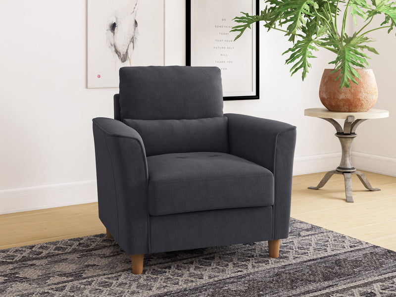 dark grey Modern Accent Chair Caroline Collection lifestyle scene by CorLiving
