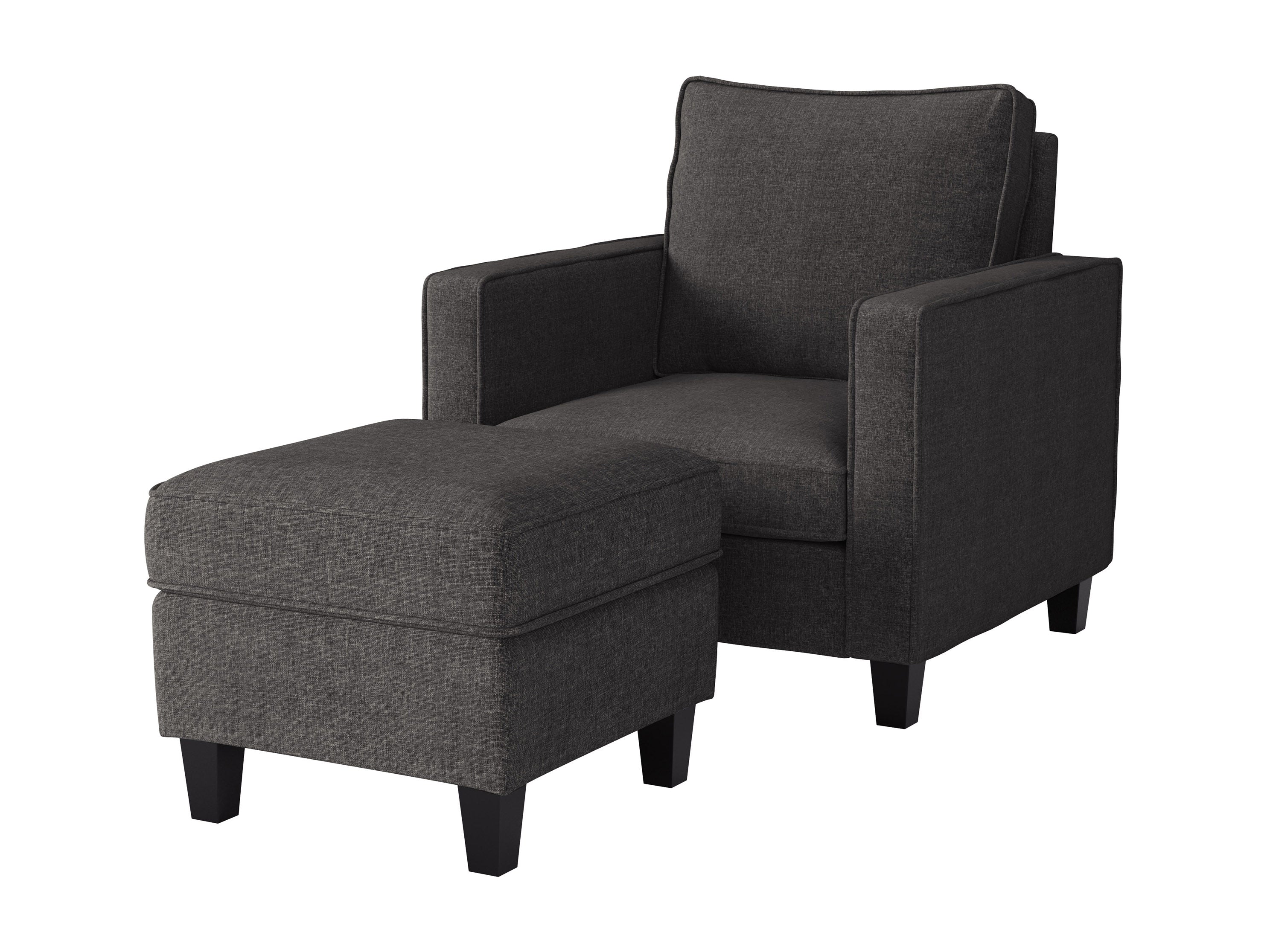 Fabric Arm Chair with Ottoman CorLiving Furniture Canada