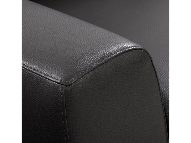 black Faux Leather Accent Chair London Collection detail image by CorLiving