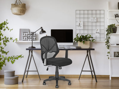 black Mesh Office Chair Avery Collection lifestyle scene by CorLiving#color_black