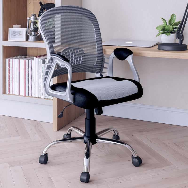 grey Swivel Office Chair Quinn Collection lifestyle scene by CorLiving