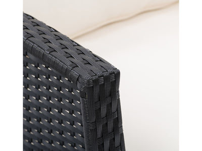 black and warm white Wicker Patio Set, 4pc Cascade Collection detail image by CorLiving#color_black-and-warm-white
