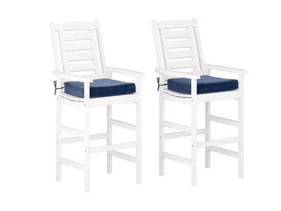 white and navy blue Wooden Bar Stools, Set of 2 Miramar Collection product image by CorLiving#color_miramar-washed-white