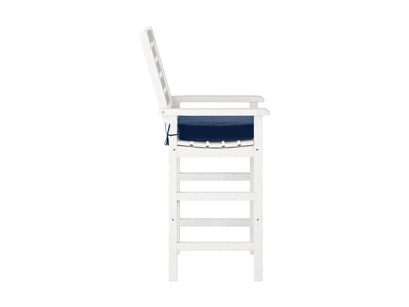 white and navy blue Wooden Bar Stools, Set of 2 Miramar Collection product image by CorLiving