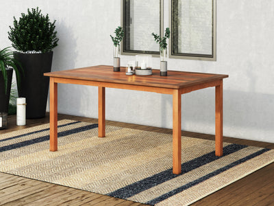 brown Outdoor Wood Dining Table Miramar Collection lifestyle scene by CorLiving#color_miramar-brown