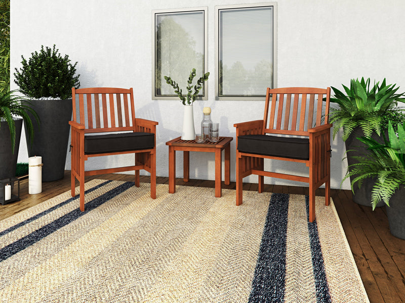 brown 3 Piece Patio Set Miramar Collection lifestyle scene by CorLiving