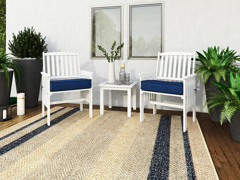 white 3 Piece Patio Set Miramar Collection lifestyle scene by CorLiving