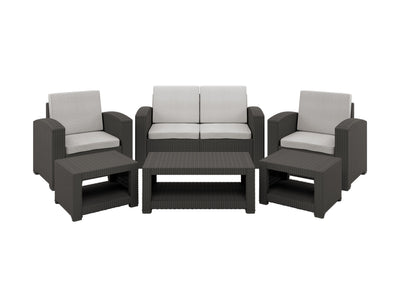 grey and black weave 6 Piece Patio Set Adelaide Collection product image by CorLiving#color_grey-and-black-weave